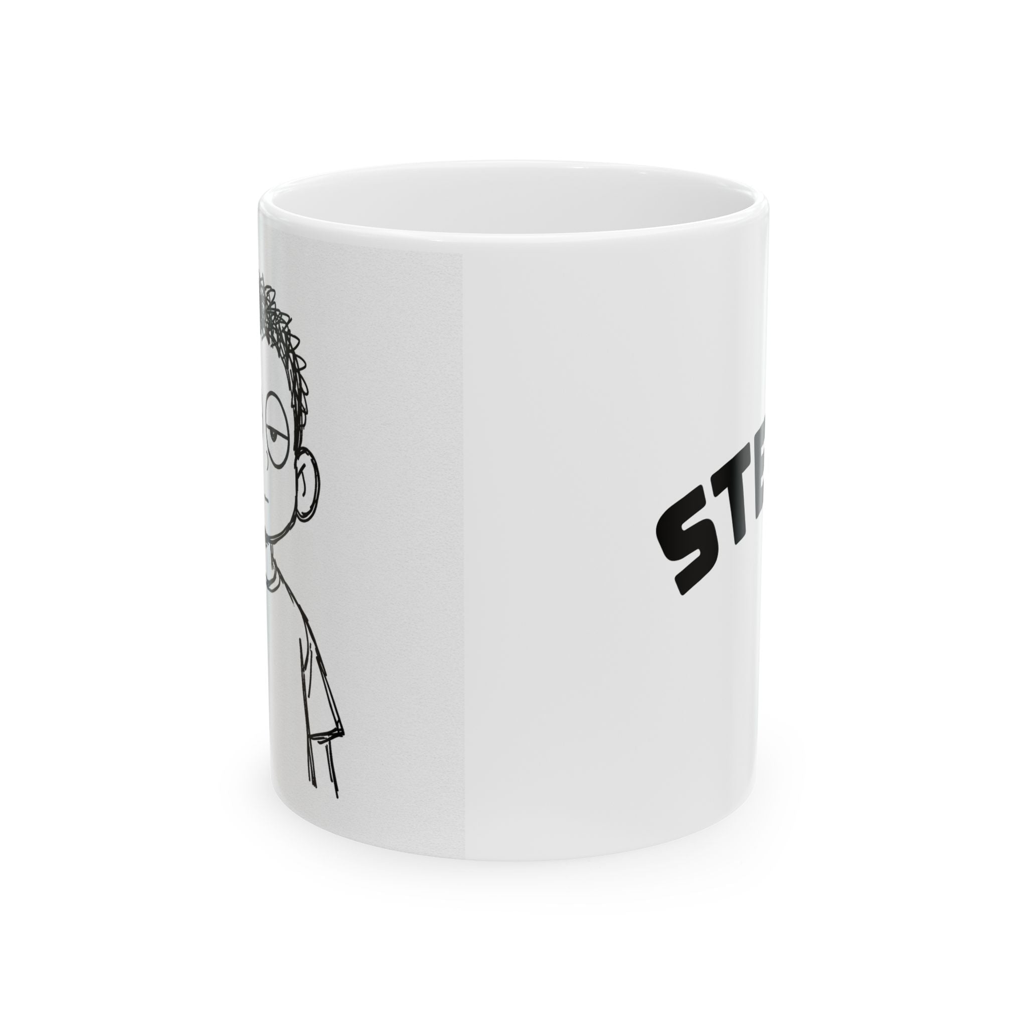 Funny Stressed Kid Cartoon Ceramic Mug — 'Stress' Coffee Cup (11oz, 15oz)