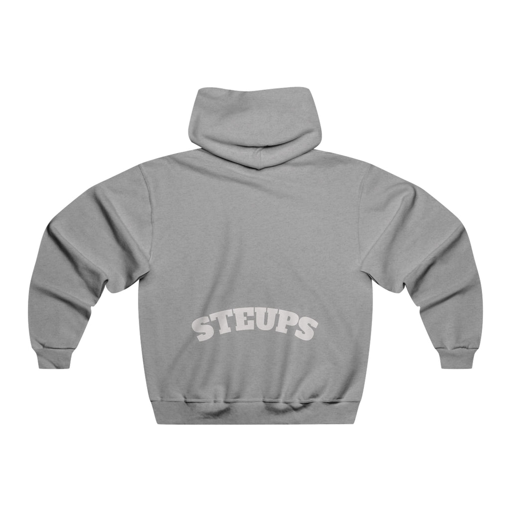 Graphic Hoodie — Minimal Cartoon Face Front with 'STEUPS' Back Print