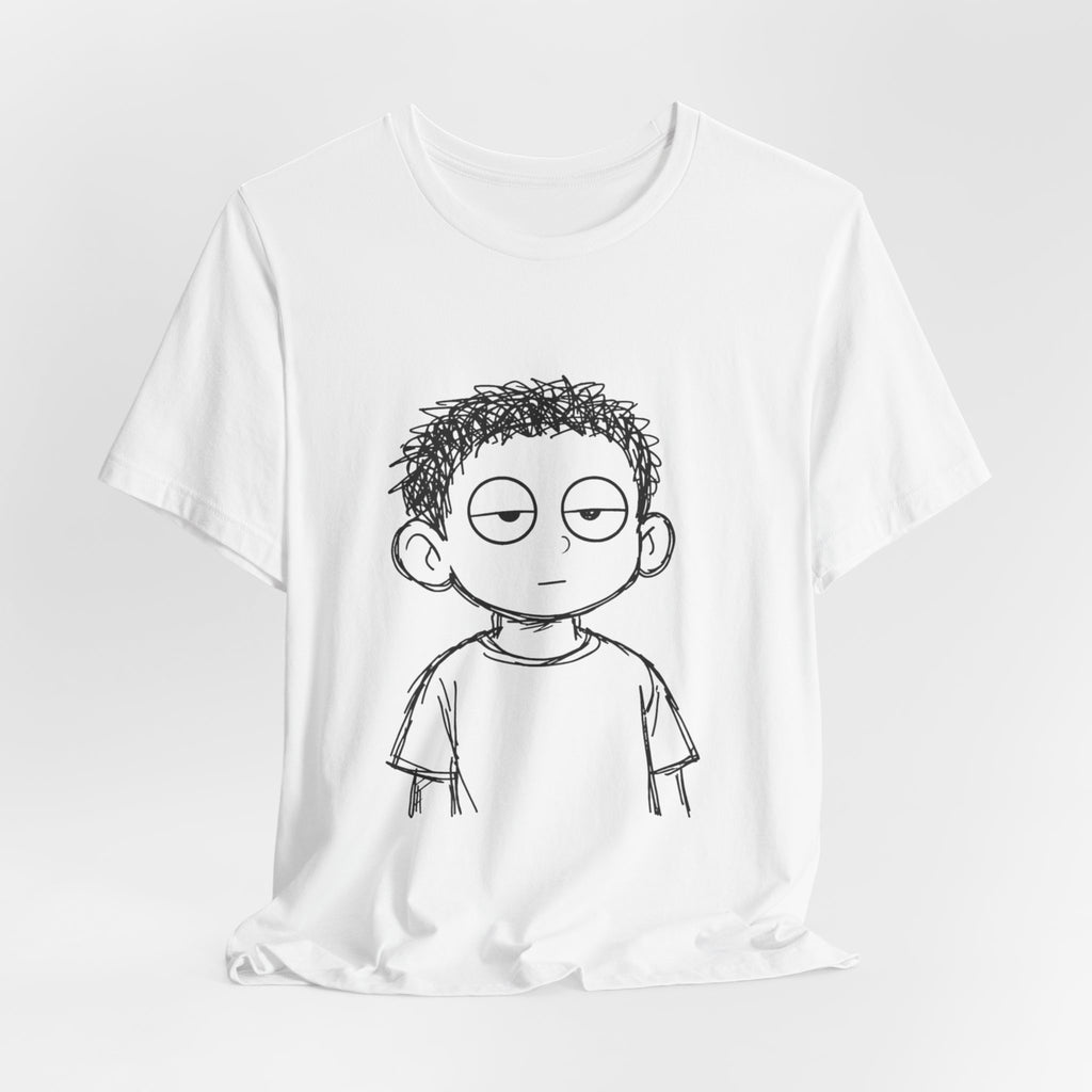 T‑Shirt — '24/7 Steups' Minimal Cartoon Face Graphic Tee