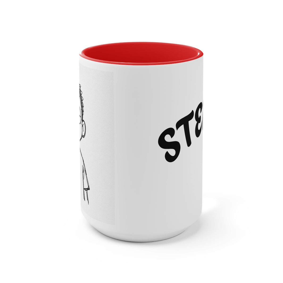 Accent Mug — Sarcastic Cartoon Kid "Steups" Coffee Cup (Pink Interior)