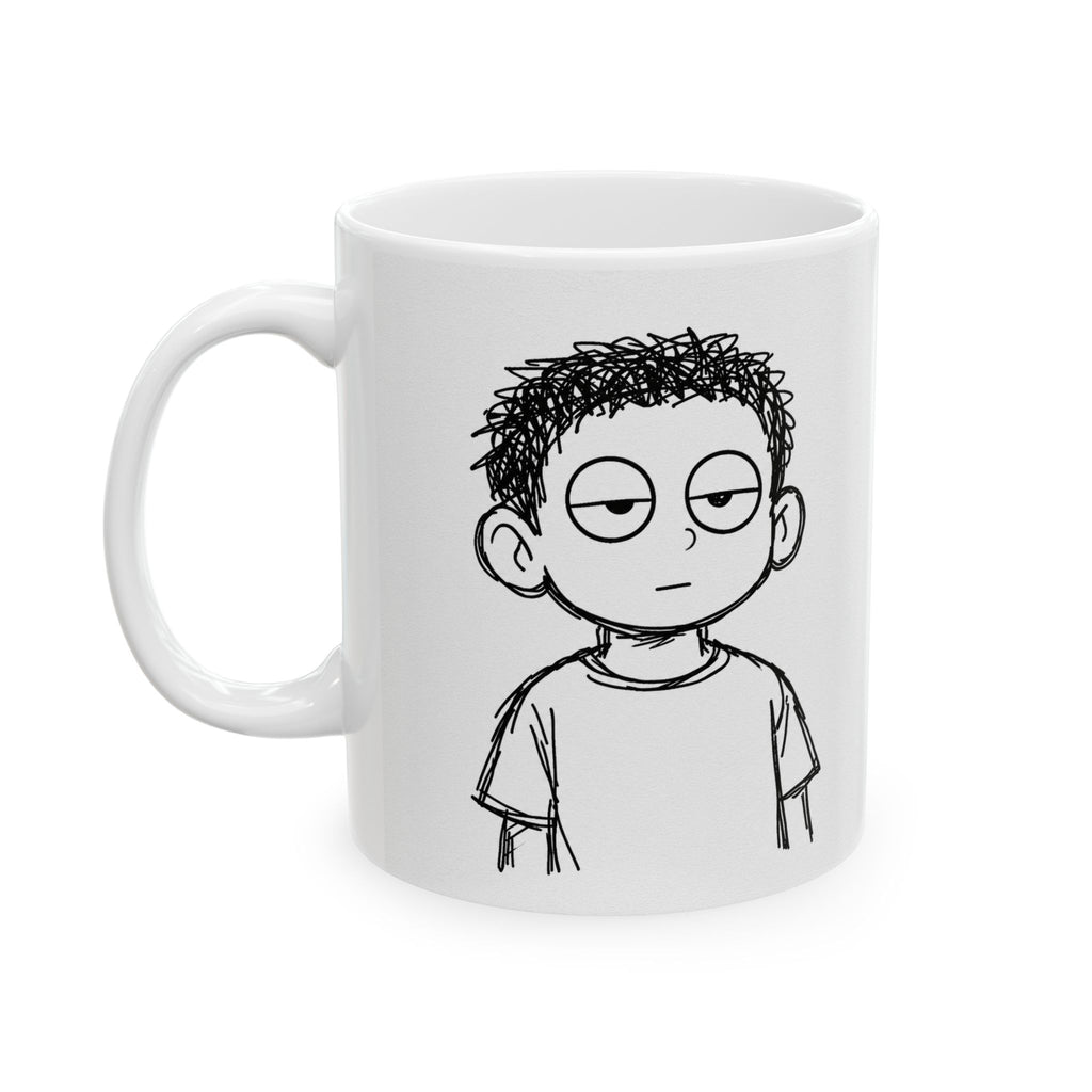 Funny Stressed Kid Cartoon Ceramic Mug — 'Stress' Coffee Cup (11oz, 15oz)