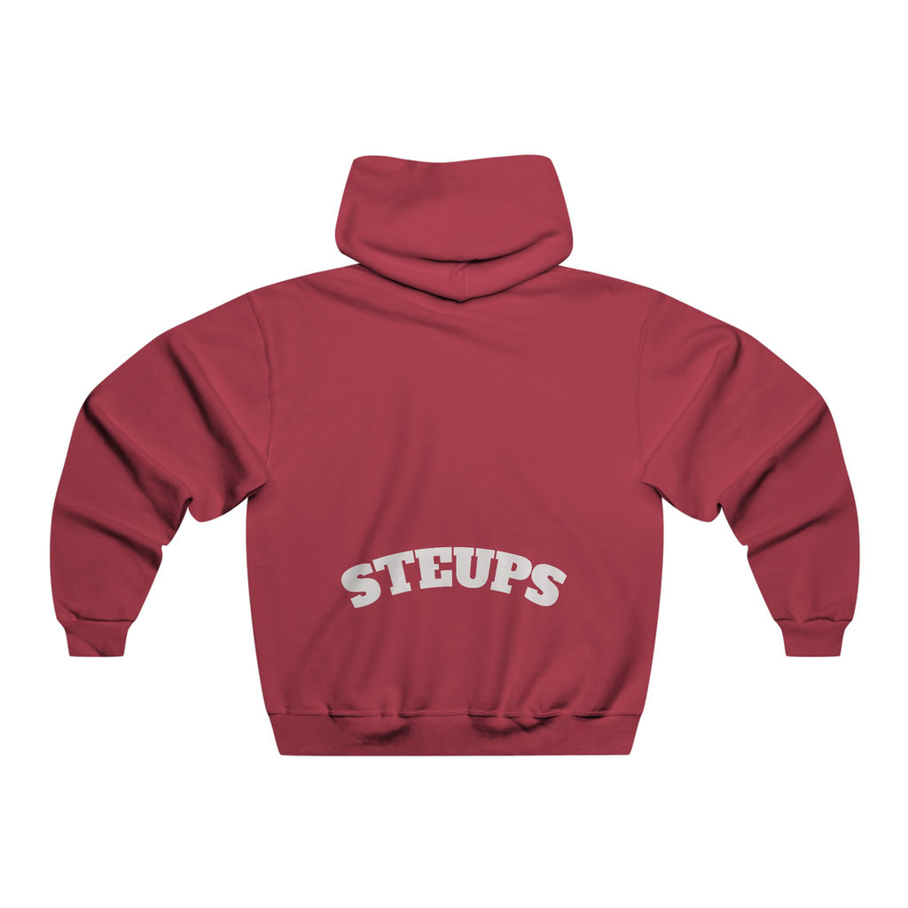 Graphic Hoodie — Minimal Cartoon Face Front with 'STEUPS' Back Print