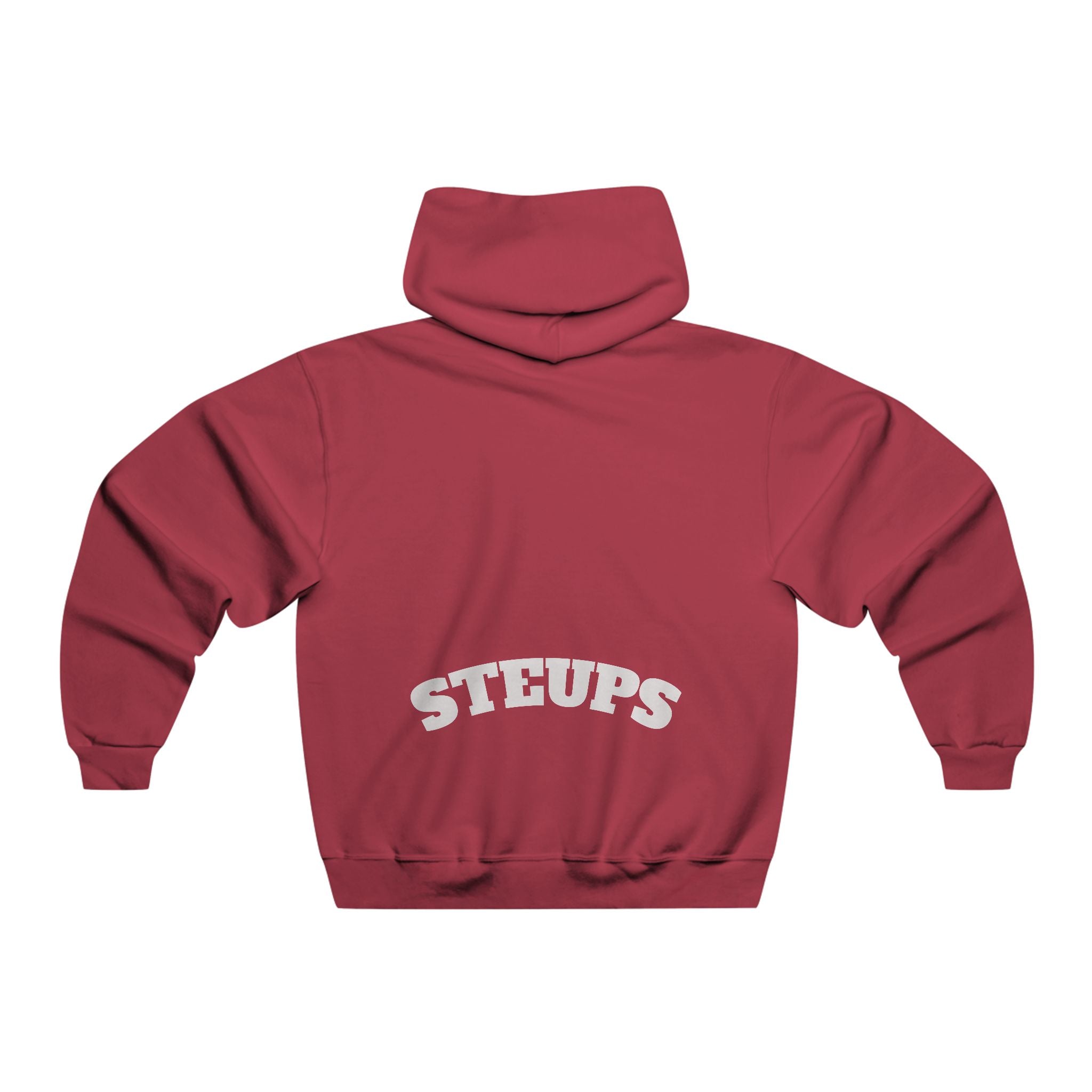 Graphic Hoodie — Minimal Cartoon Face Front with 'STEUPS' Back Print