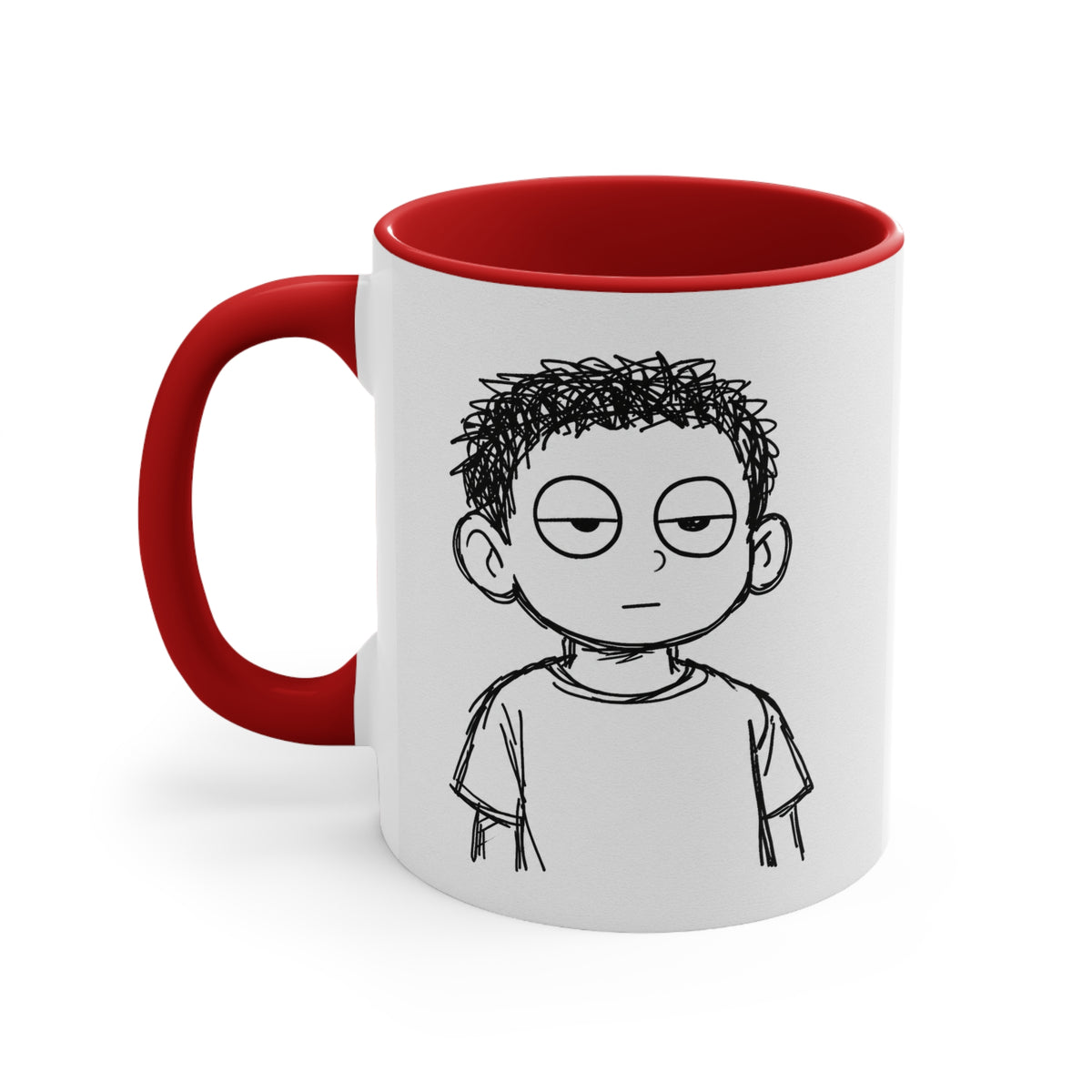 Accent Mug — Sarcastic Cartoon Kid "Steups" Coffee Cup (Pink Interior)