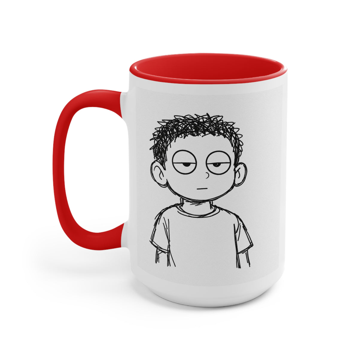 Accent Mug — Sarcastic Cartoon Kid "Steups" Coffee Cup (Pink Interior)