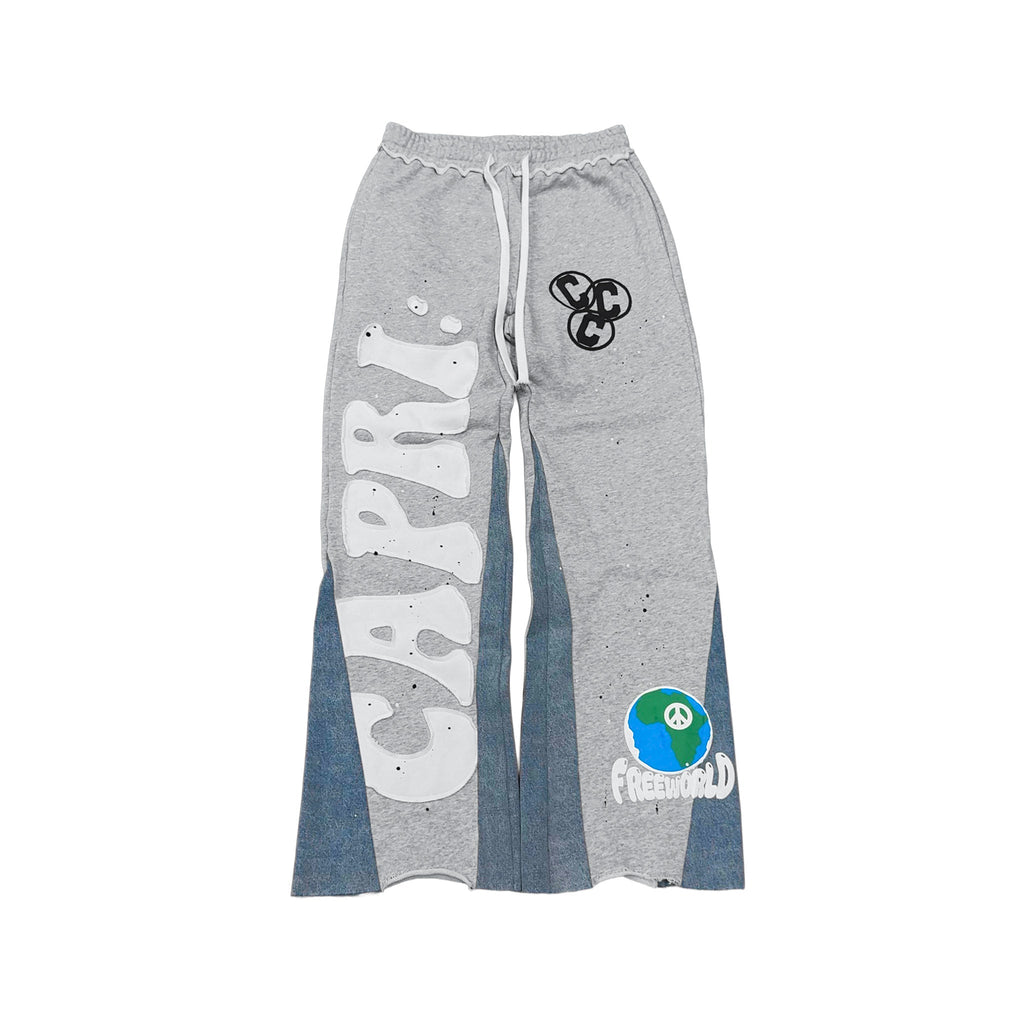 DENIM FLARED SWEATS