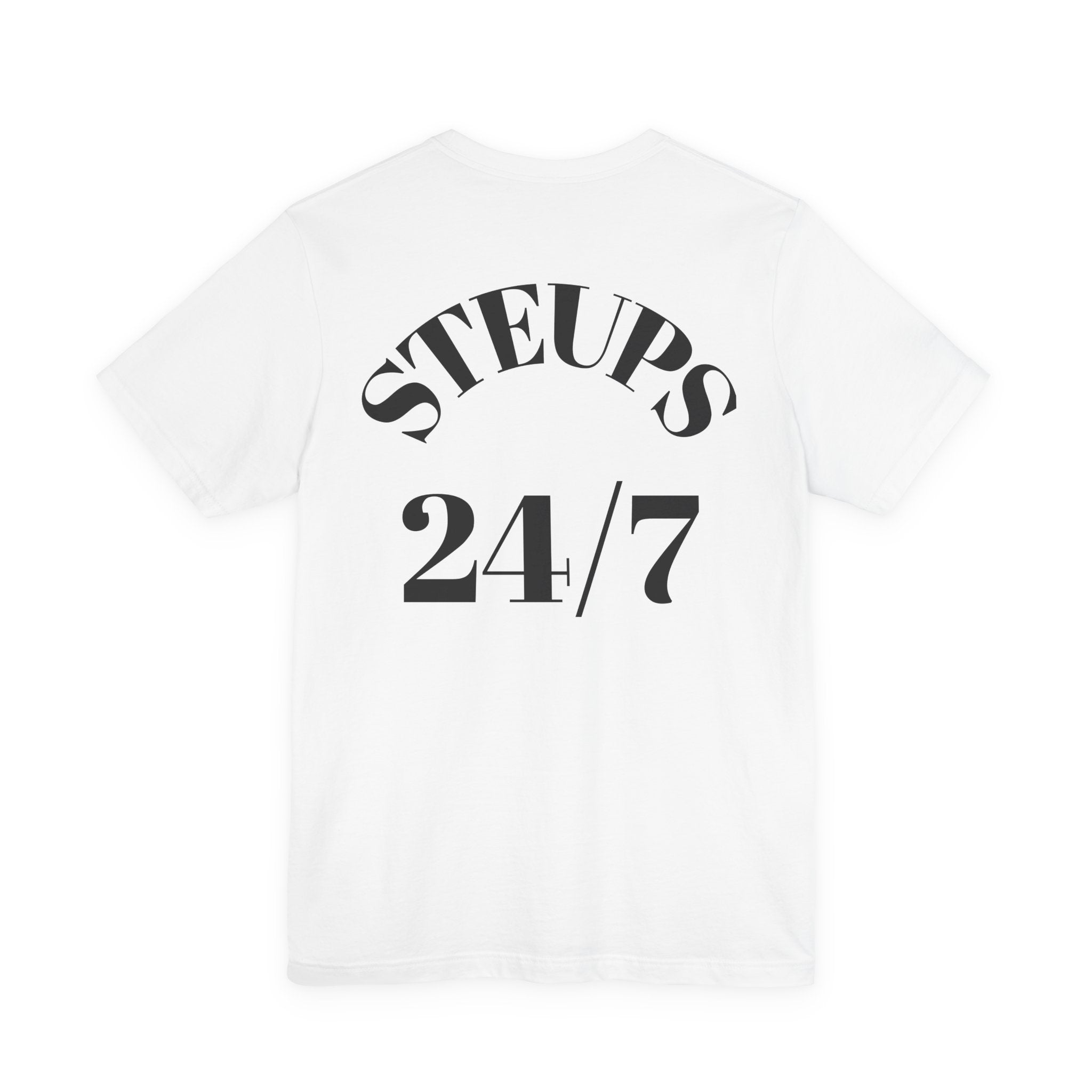 T‑Shirt — '24/7 Steups' Minimal Cartoon Face Graphic Tee