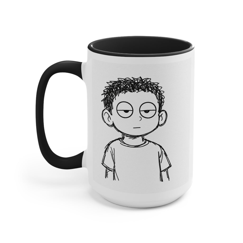 Accent Mug — Sarcastic Cartoon Kid "Steups" Coffee Cup (Pink Interior)