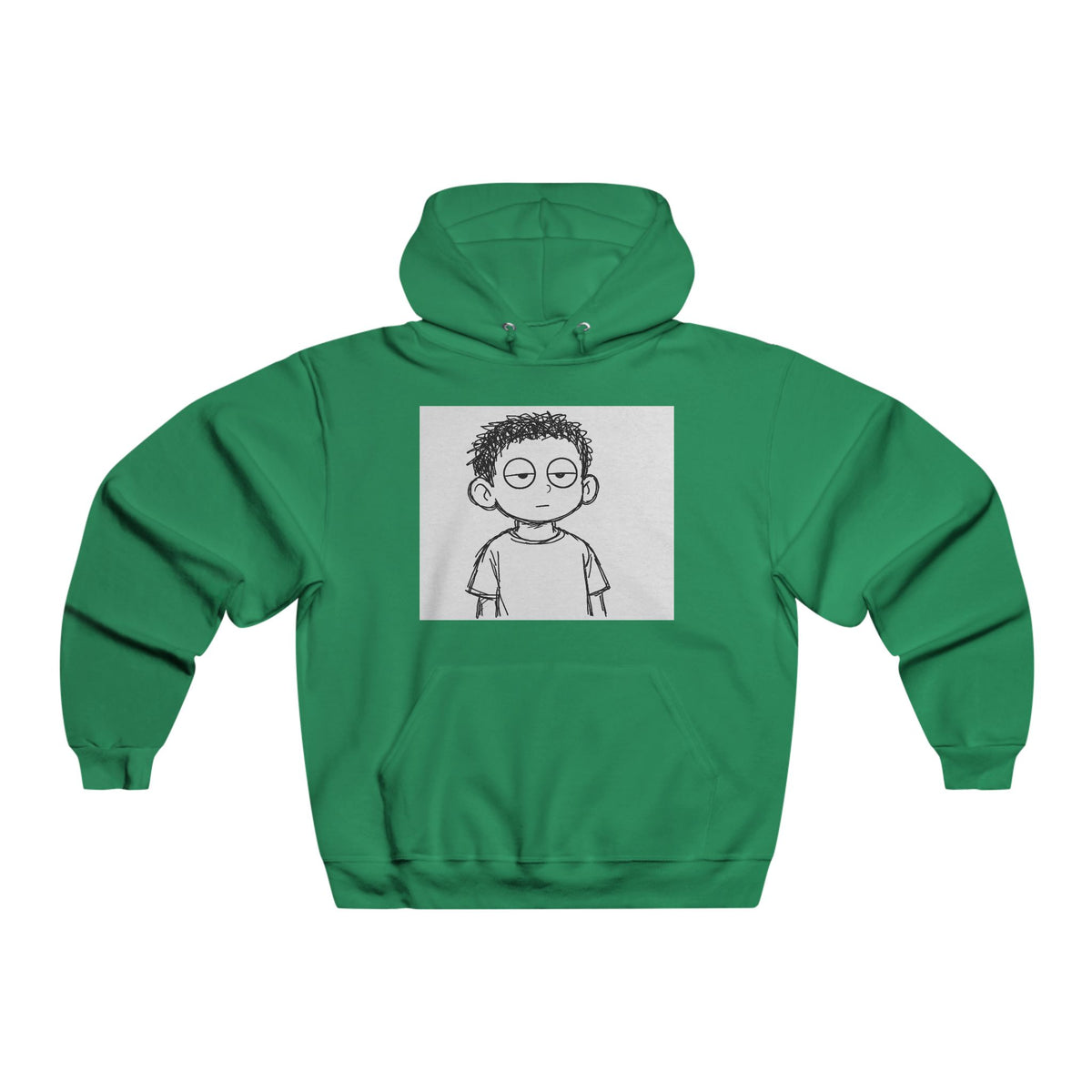 Graphic Hoodie — Minimal Cartoon Face Front with 'STEUPS' Back Print